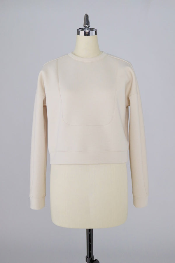 【RURI W. / ルリ】ROUND PANEL SWEAT TOP / Ivory