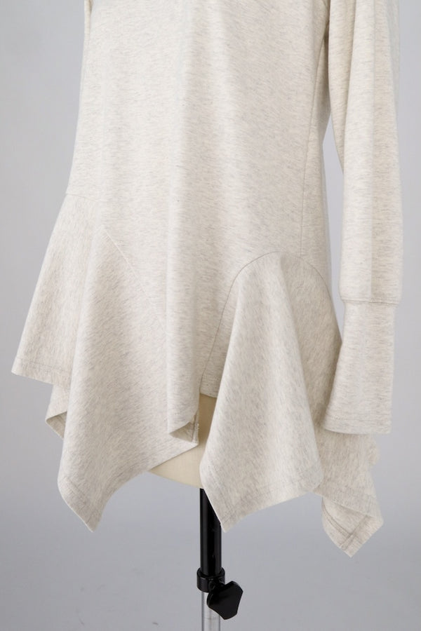 【RURI W. / ルリ】ASYMMETRIC HEM T-SHIRT / Ivory