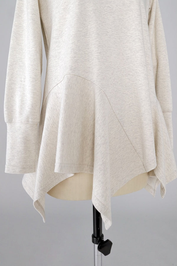 【RURI W. / ルリ】ASYMMETRIC HEM T-SHIRT / Ivory