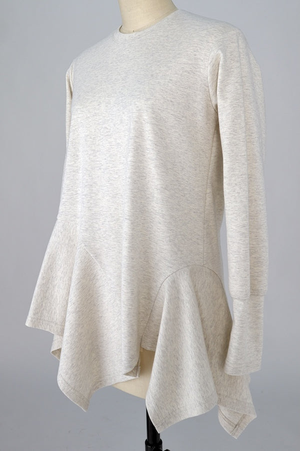 【RURI W. / ルリ】ASYMMETRIC HEM T-SHIRT / Ivory