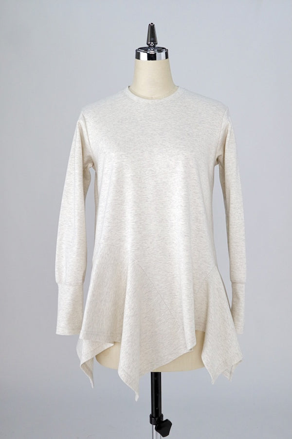 【RURI W. / ルリ】ASYMMETRIC HEM T-SHIRT / Ivory