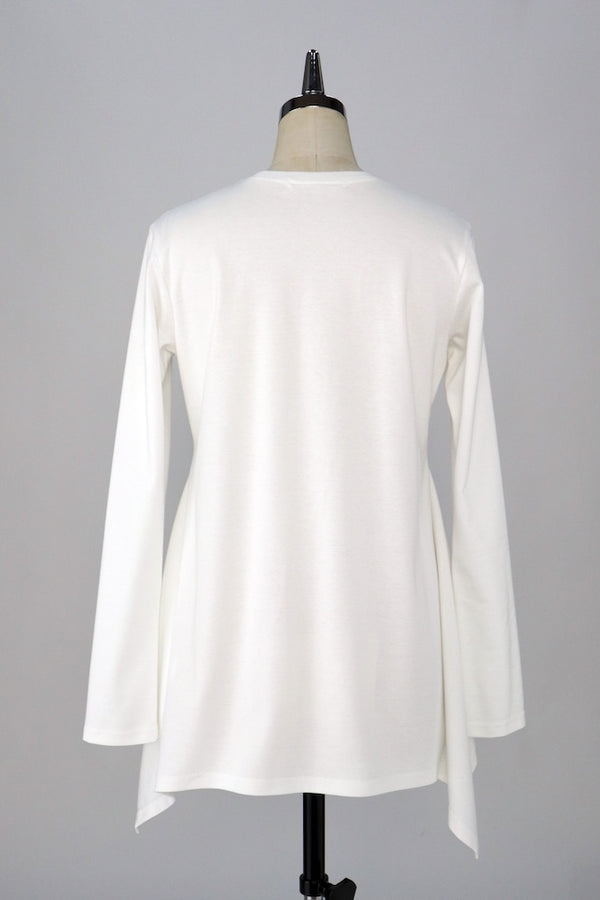 【RURI W. / ルリ】PEPLUM T-SHIRT / Off-White