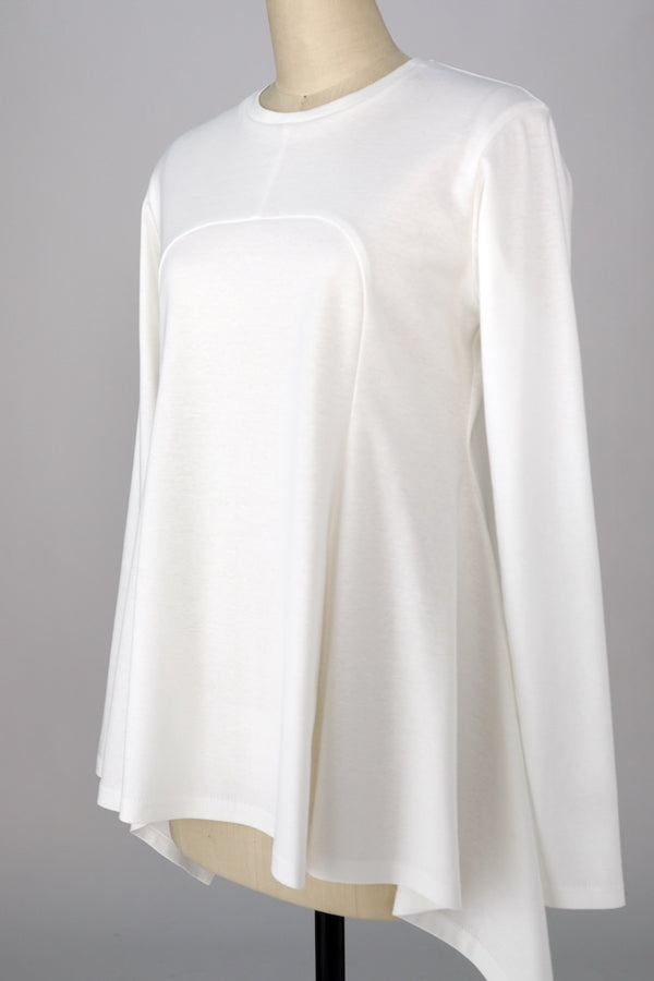 【RURI W. / ルリ】PEPLUM T-SHIRT / Off-White