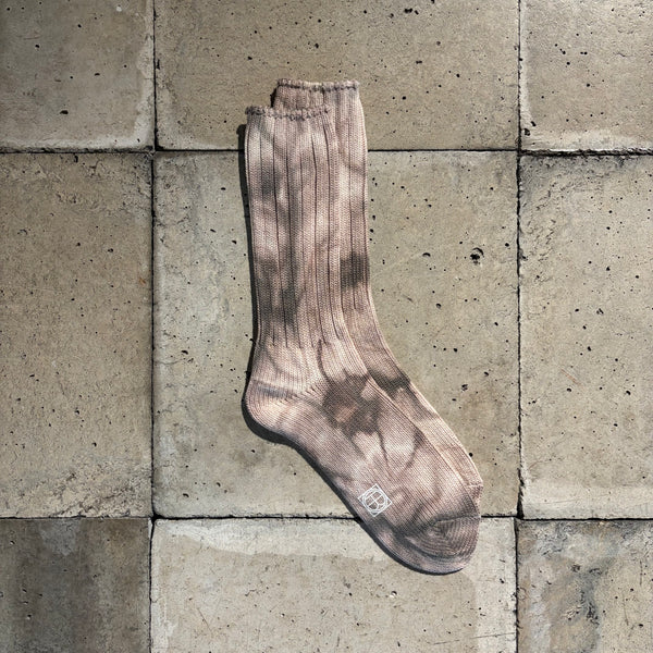【hobo】TIE-DYED CREW SOCKS / Brown