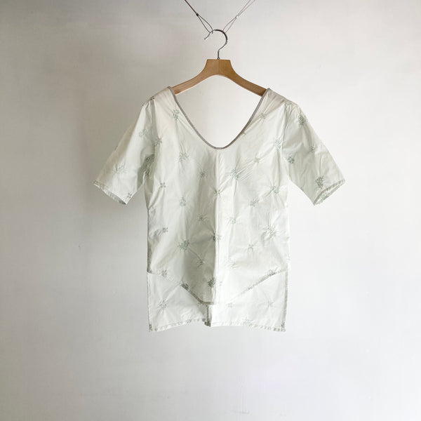 【 RIVER 】EMBROIDERED LAYERED TOP / Mint