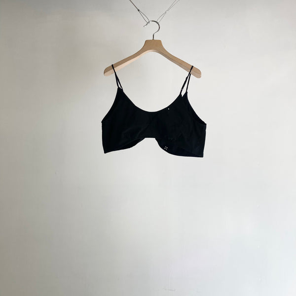 【 RIVER 】EMBROIDERED LAYERED TOP / Black