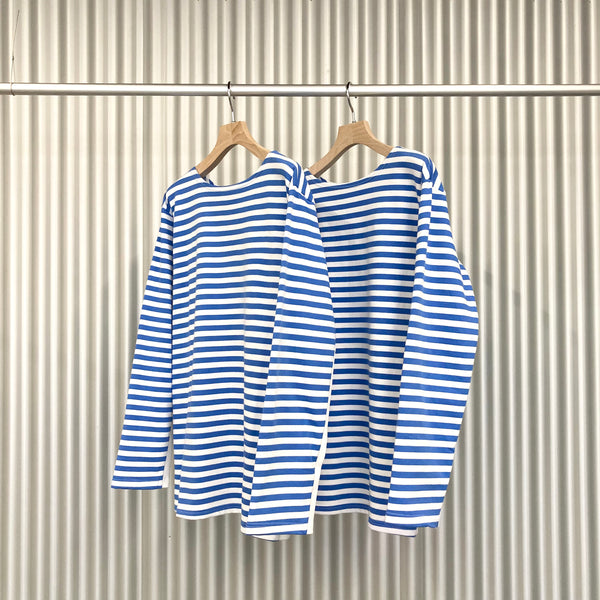 【m's braque】REMAKED BORDER TEE / Blue Border