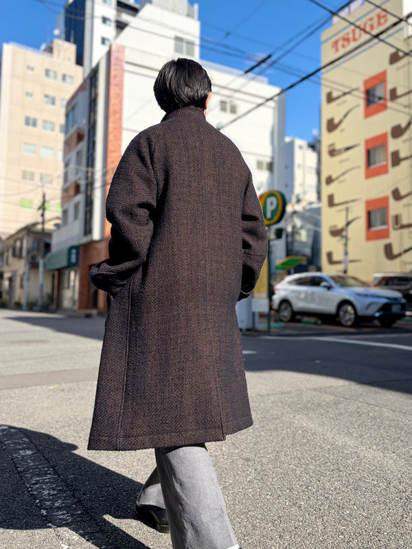 【 BLUE BLUE JAPAN 】ロービングツイード チェスターコート / Dark Navy