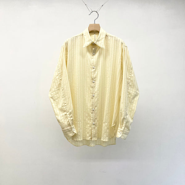 【m's braque】OVER-SIZED LONG POINT COLLAR SHIRTS / Yellow