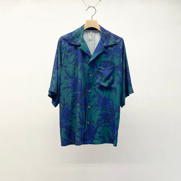 【m's braque】ALOHA SHIRT / Blue×Green