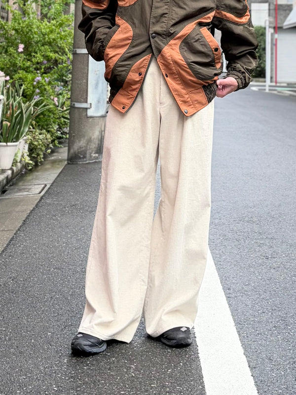 【m's braque】GATHERD WAIST WIDE PANTS / Ivory