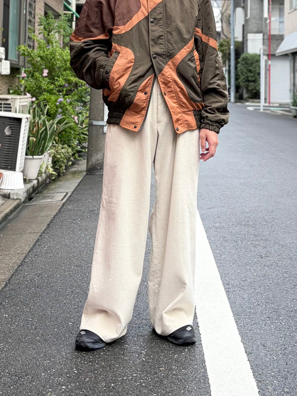 【m's braque】GATHERD WAIST WIDE PANTS / Ivory