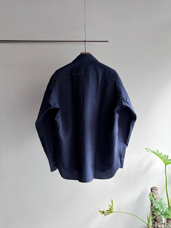 【m's braque】DOG EAR COLLAR SHIRT / Light Indigo