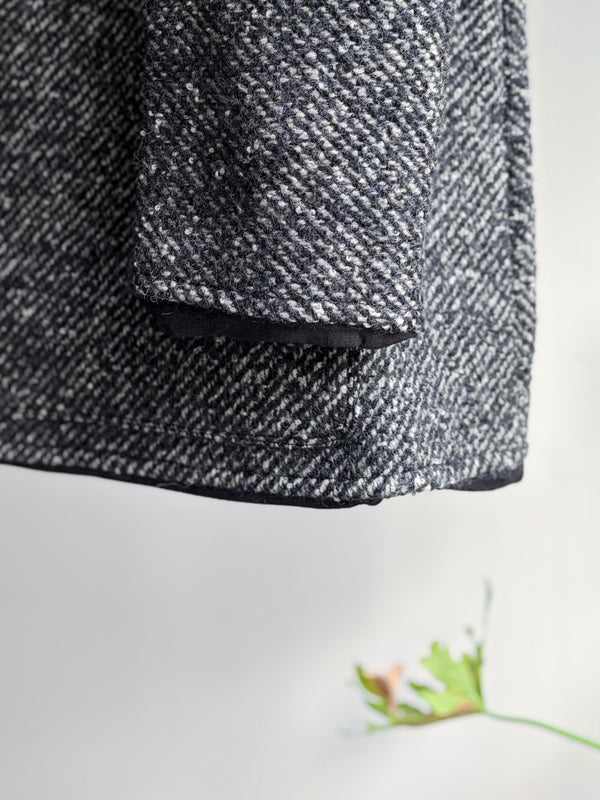 【m's braque】FULLY LINED STAND COLLAR OVERSIZED TUNIC / Black & White