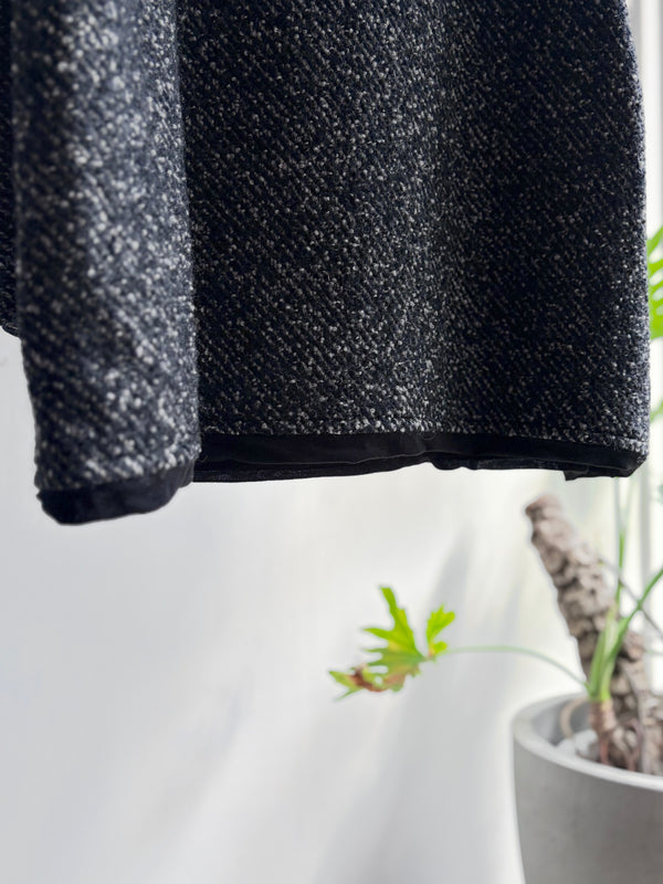 【m's braque】FULLY LINED STAND COLLAR OVERSIZED TUNIC / Black & White