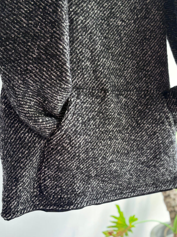 【m's braque】FULLY LINED STAND COLLAR OVERSIZED TUNIC / Black & White