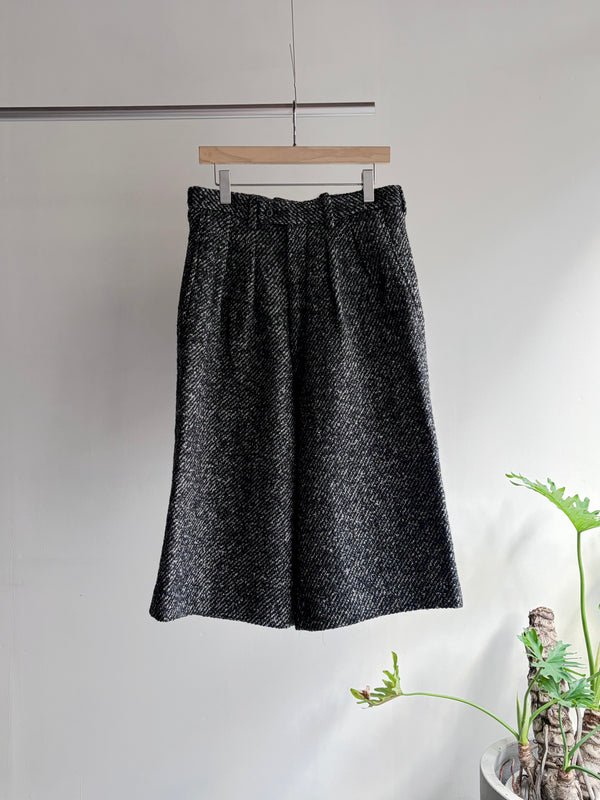 【 m's braque 】CROPPED BAGGY PANTS / Black × White