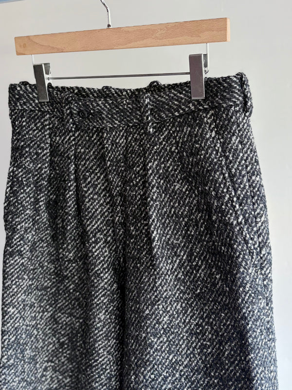 【 m's braque 】CROPPED BAGGY PANTS / Black × White