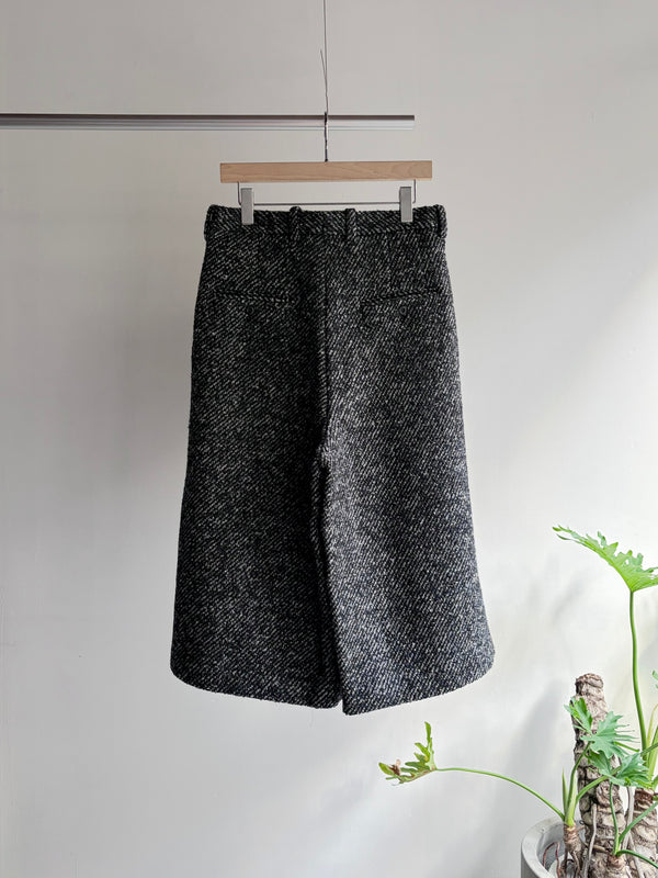 【 m's braque 】CROPPED BAGGY PANTS / Black × White