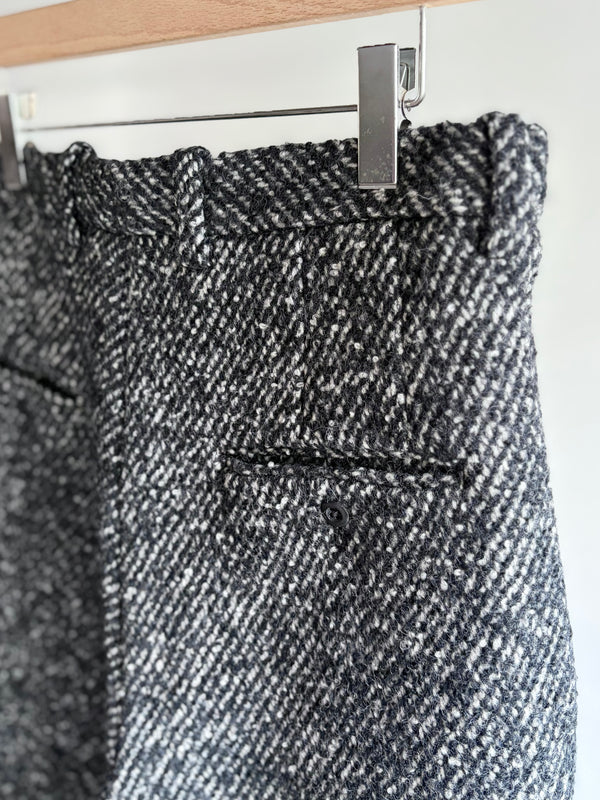 【 m's braque 】CROPPED BAGGY PANTS / Black × White
