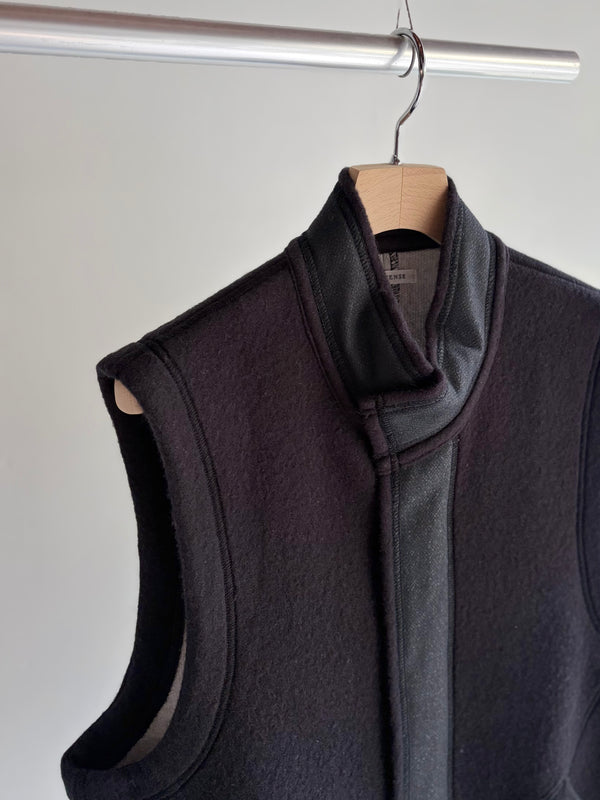【 HORTENSE 】WOOL FLEECE VEST / Black