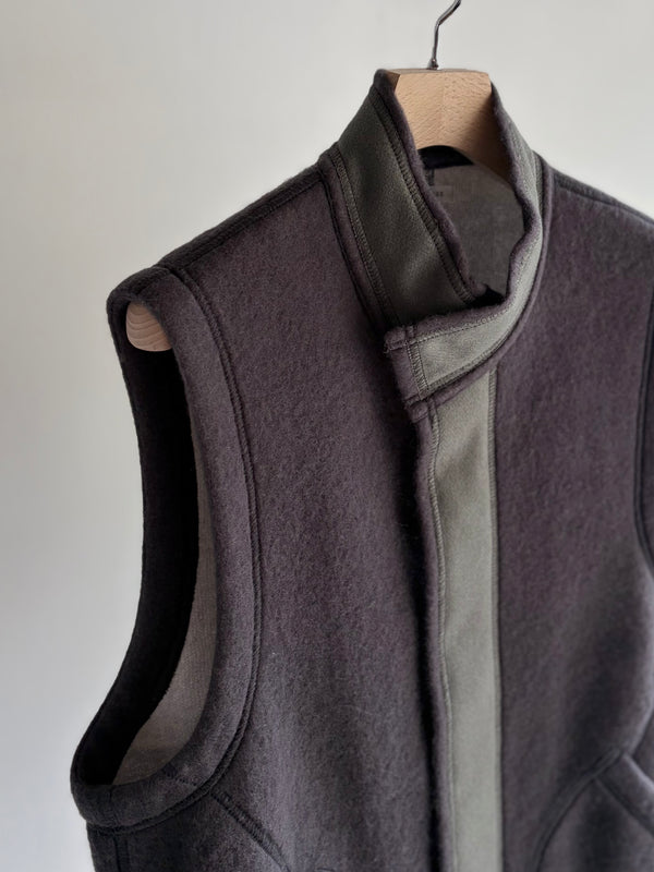 【 HORTENSE 】WOOL FLEECE VEST / Gray