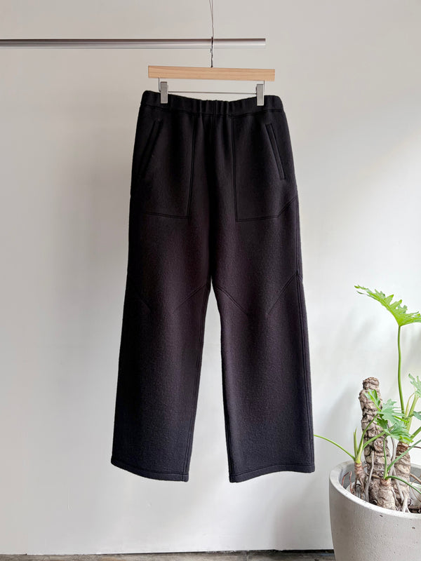 【 HORTENSE 】WOOL FLEECE PANTS / Black