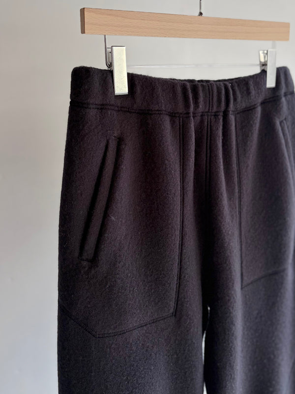 【 HORTENSE 】WOOL FLEECE PANTS / Black