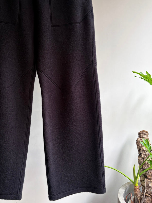【 HORTENSE 】WOOL FLEECE PANTS / Black