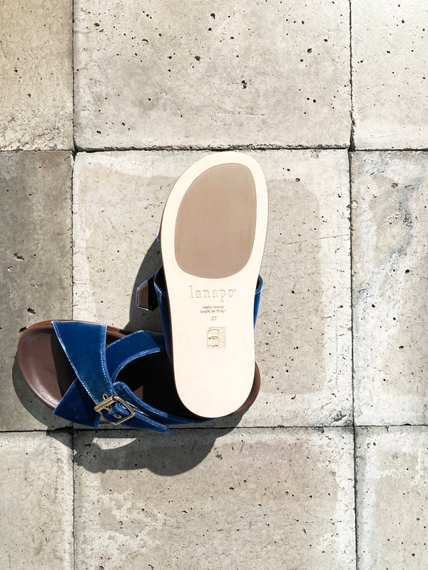 【 lanapo 】CLOSS STRAP SANDALS / Blue
