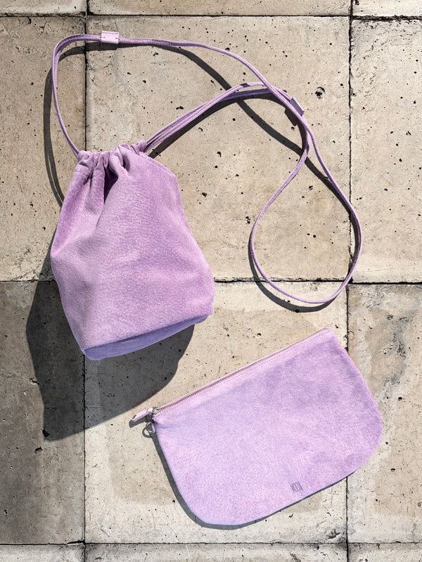【hobo】UTILITY CASE L - PIG SUEDE - / Lavender