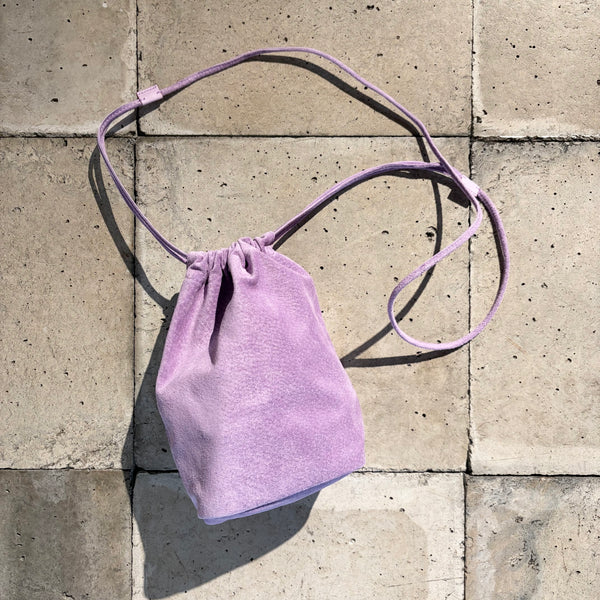 【hobo】DRAWSTRING POUCH - PIG SUEDE - / Lavender