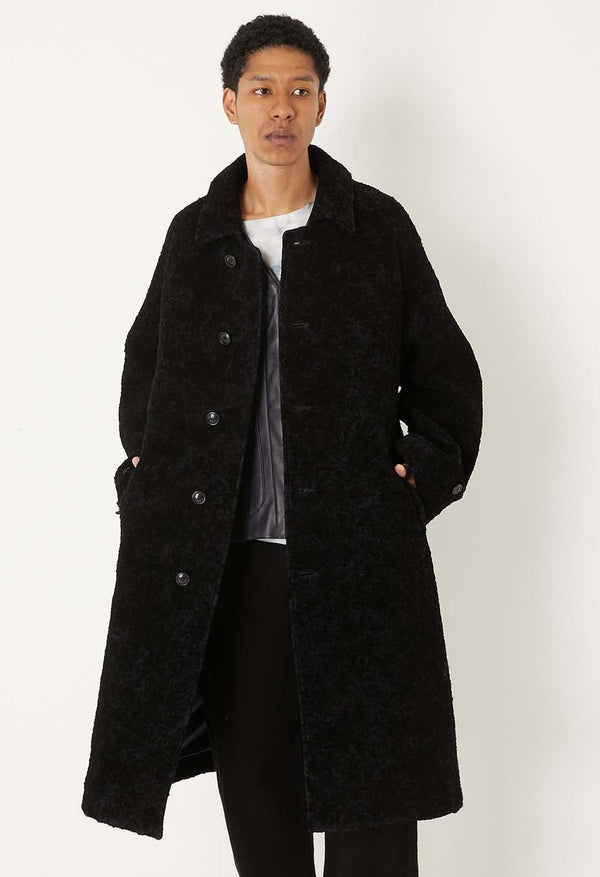 【 BLUE BLUE JAPAN 】ループヤーンフロッキー バルマカンコート / Dark Navy