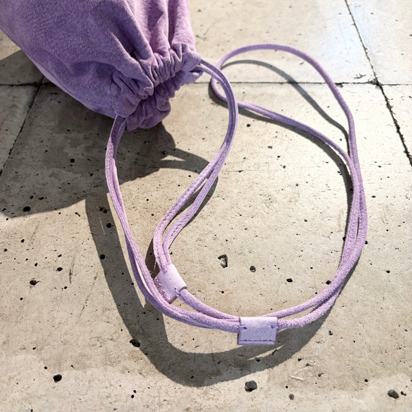 【hobo】DRAWSTRING POUCH - PIG SUEDE - / Lavender