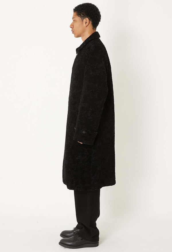 【 BLUE BLUE JAPAN 】ループヤーンフロッキー バルマカンコート / Dark Navy