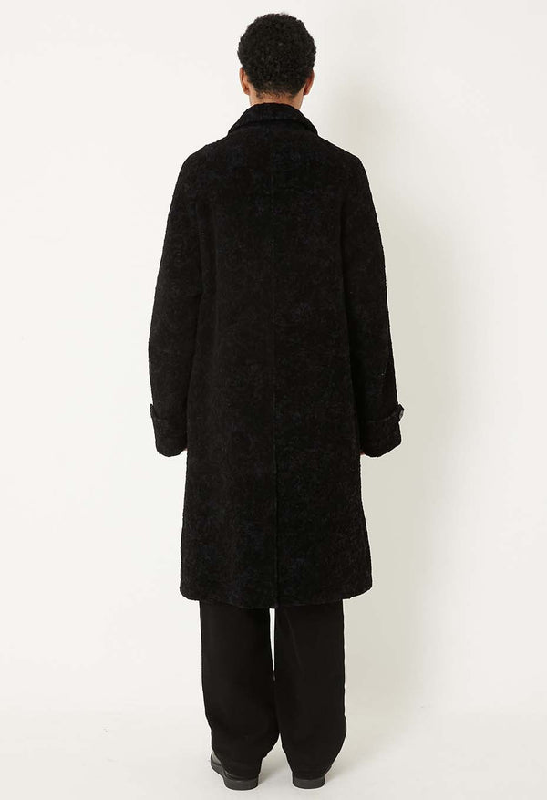 【 BLUE BLUE JAPAN 】ループヤーンフロッキー バルマカンコート / Dark Navy