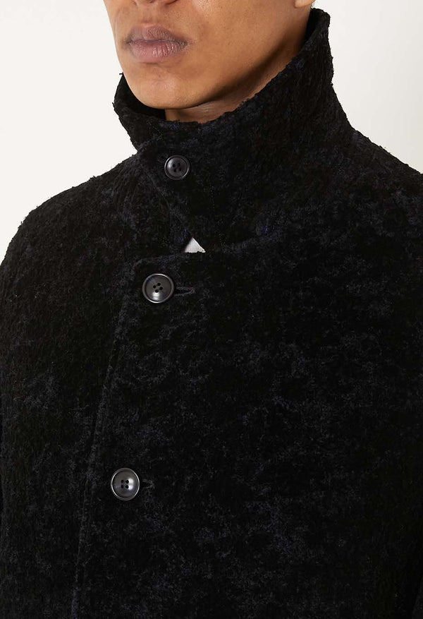 【 BLUE BLUE JAPAN 】ループヤーンフロッキー バルマカンコート / Dark Navy