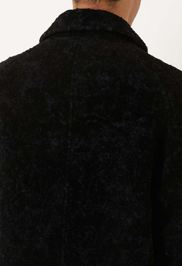 【 BLUE BLUE JAPAN 】ループヤーンフロッキー バルマカンコート / Dark Navy