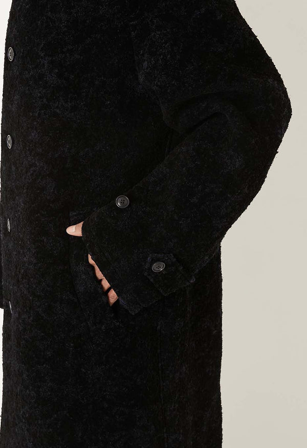 【 BLUE BLUE JAPAN 】ループヤーンフロッキー バルマカンコート / Dark Navy
