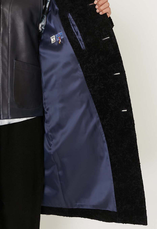 【 BLUE BLUE JAPAN 】ループヤーンフロッキー バルマカンコート / Dark Navy