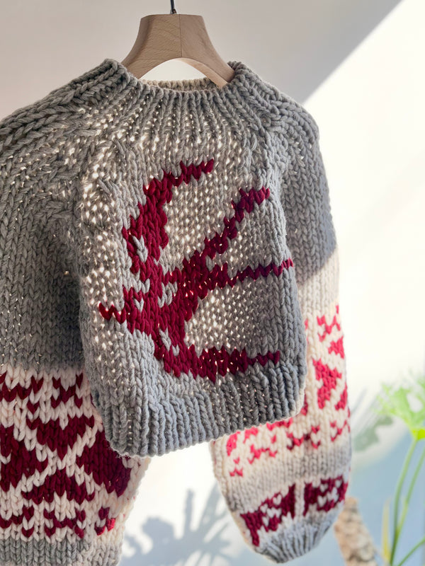【 RhodolirioN 】COWICHAN KNIT BOLERO / Greige