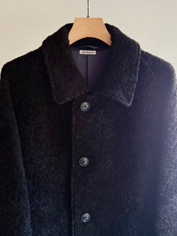 【 BLUE BLUE JAPAN 】ループヤーンフロッキー バルマカンコート / Dark Navy