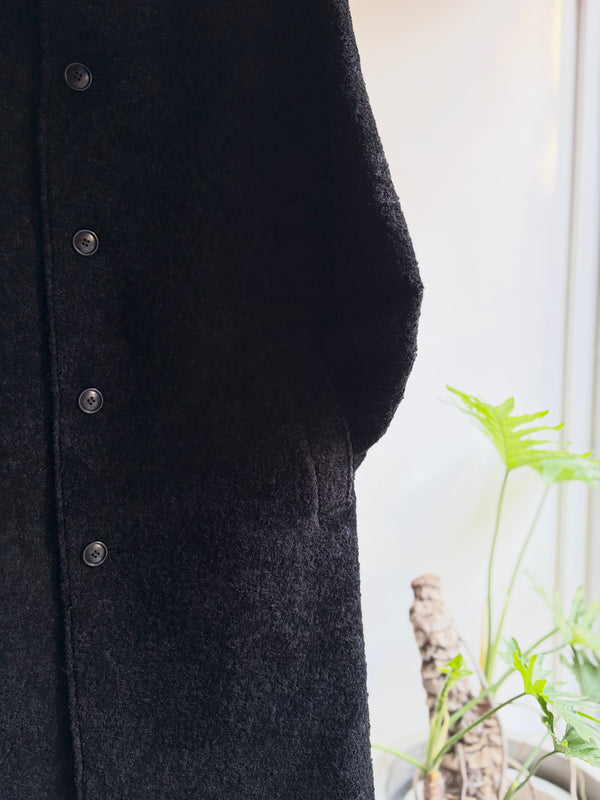 【 BLUE BLUE JAPAN 】ループヤーンフロッキー バルマカンコート / Dark Navy