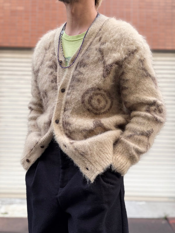【 South2 West8 】V-NECK CARDIGAN SWEATER - SKULL&TARGET - / Beige