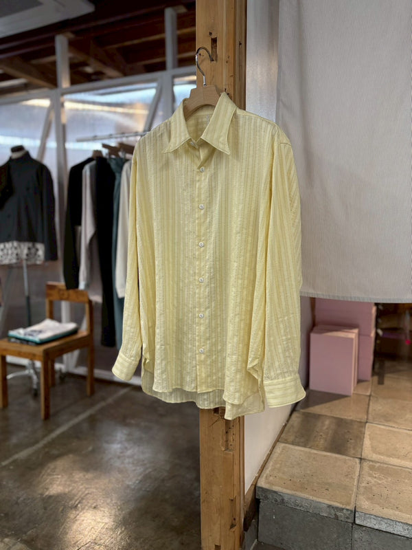 【m's braque】OVER-SIZED LONG POINT COLLAR SHIRTS / Yellow