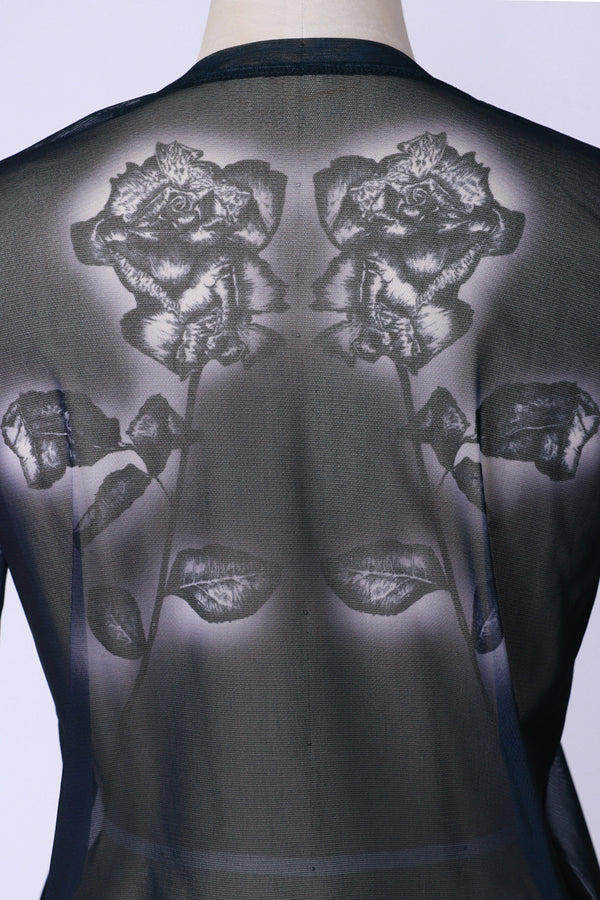 【RURI W. / ルリ】ROSE POWER NET L/S TEE  / Navy