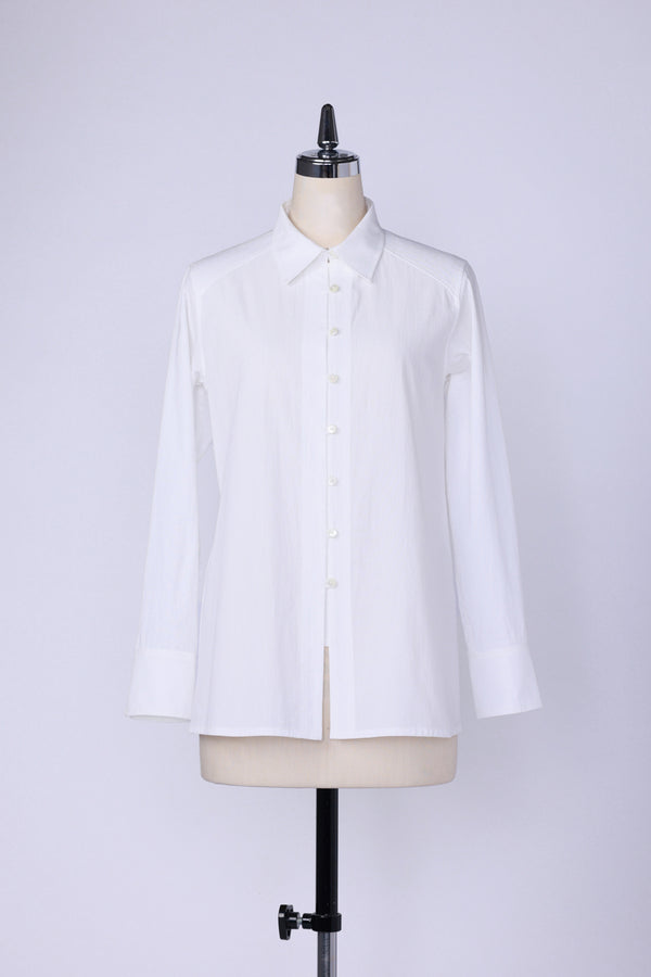 【RURI W. / ルリ】DRY WASHER LOOP BUTTON SHIRT / White