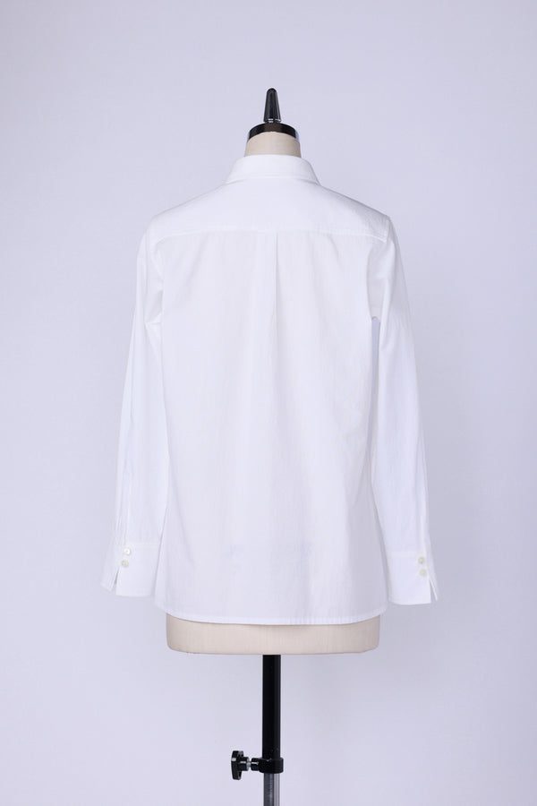 【RURI W. / ルリ】DRY WASHER LOOP BUTTON SHIRT / White