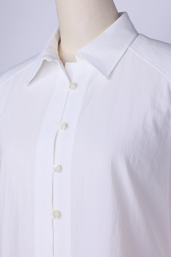 【RURI W. / ルリ】DRY WASHER LOOP BUTTON SHIRT / White
