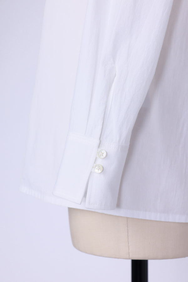 【RURI W. / ルリ】DRY WASHER LOOP BUTTON SHIRT / White